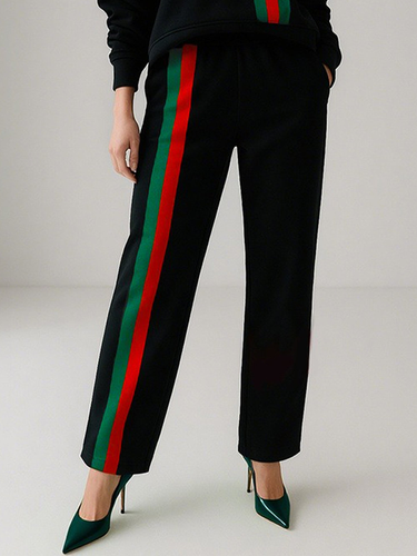 Contrast Color Striped Casual Pants Bottoms Trousers – Uoozee official