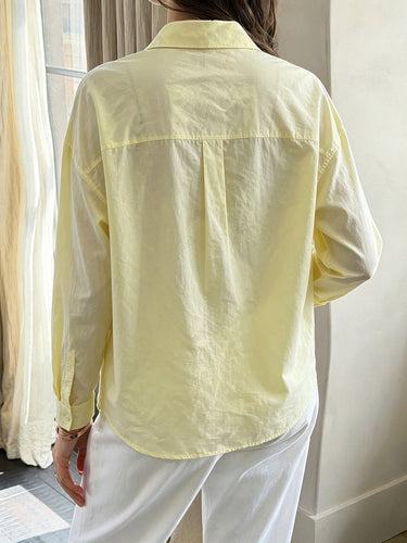 1789285 Solid Color Buttoned Loose Long Sleeves Lapel Blouses&shirts Tops