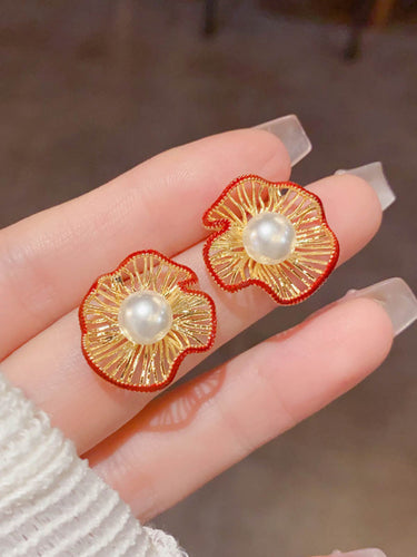 1773790 Flower Shape Geometric Earrings Accessories