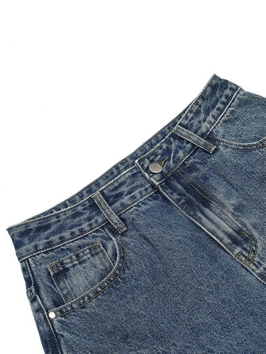 1736064 High Waisted Irregularity Solid Color Split-Joint Split-Side Pants