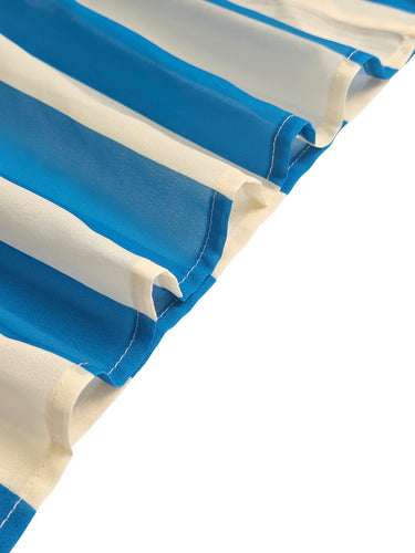 A-Linie, lockere, kontrastfarbene, plissierte, gestreifte Maxikleider mit Neckholder