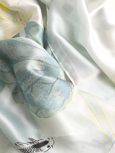 الأزهار القديمة المطبوعة حرير تقليد وشاح شال