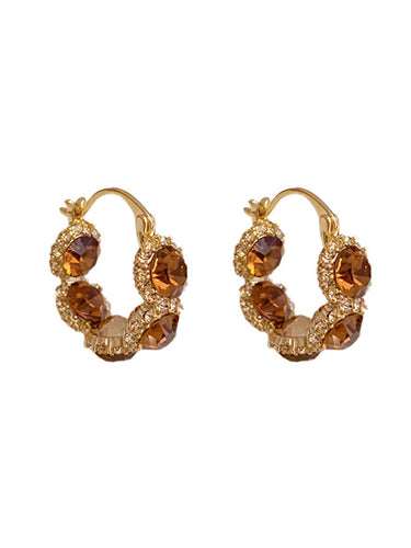 1773835 Geometric Rhine Stones Earrings Accessories