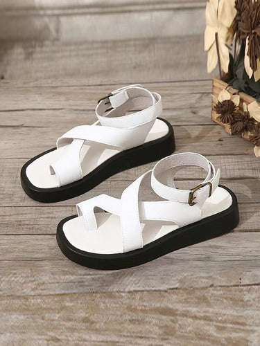 1446519 Hollow Solid Color Sandals