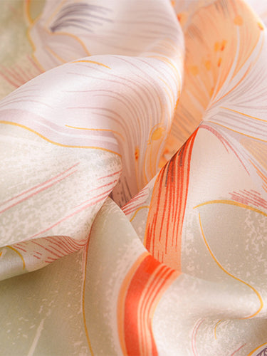 الأزهار القديمة المطبوعة حرير تقليد وشاح شال