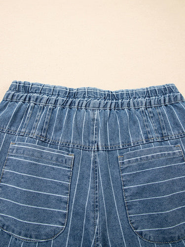 1776975 Pantaloni jeans con tasche elastiche con coulisse a vita alta