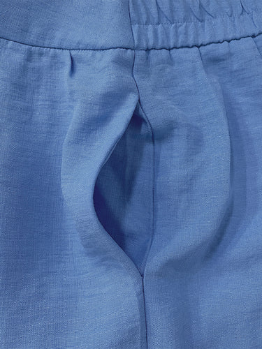 Loose Wide Leg Buttoned Pockets Solid Color Pants Trousers