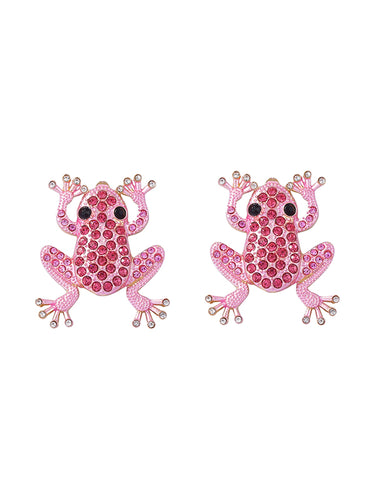 1715212 Animal Shape Rhinestone Shiny Earrings Accessories