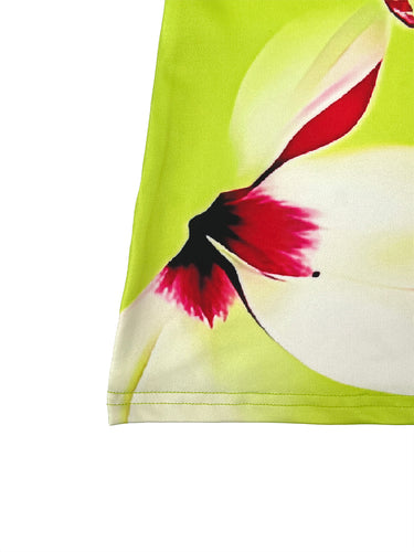 T-shirts met lange mouwen, contrasterende kleuren en bloemenprint, split-joint, T-shirts met ronde hals