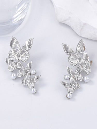 1715108 Butterfly Shape Shiny Earrings Accessories