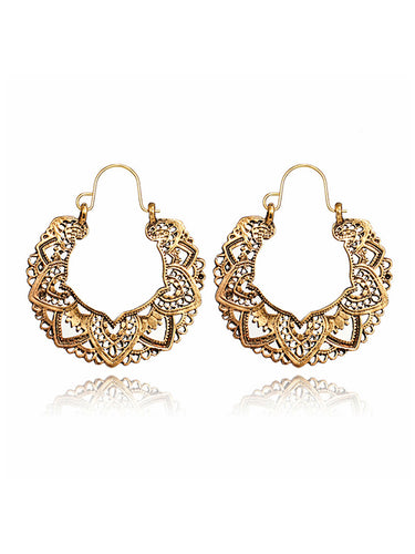 Pendientes de flores de aleación de aleación hueca