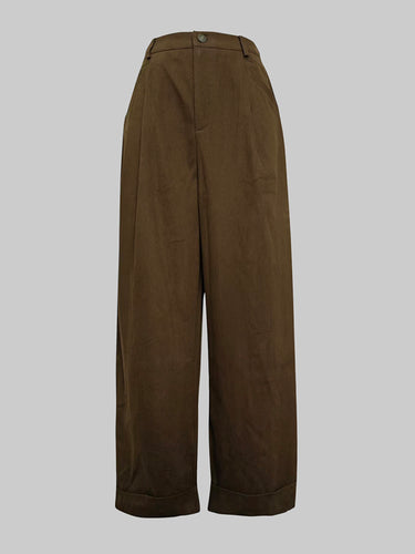 Loose Wide Leg Solid Color Split-Joint Pants Trousers
