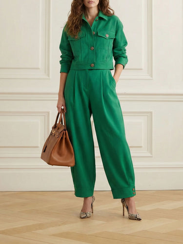 High Waisted Wide Leg Pleated Split-Joint Pants Trousers