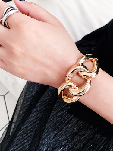 Normcore Geometric Hollow Solid Color Bracelet Accessories