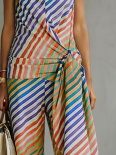 Loose Wide Leg Striped Pants Trousers