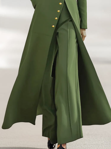 High Waisted Wide Leg Pleated Solid Color Pants Trousers