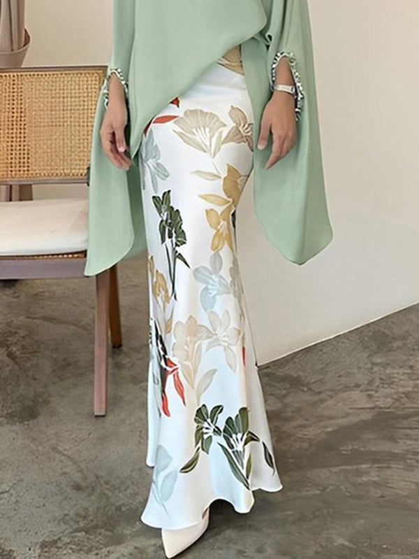 Stylingidee met hoge taille bloemenrok