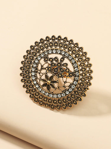 1733584 Flower Shape Geometric Hollow Rings Accessories