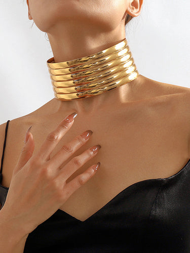Accesorios de collares de color sólido geométrico