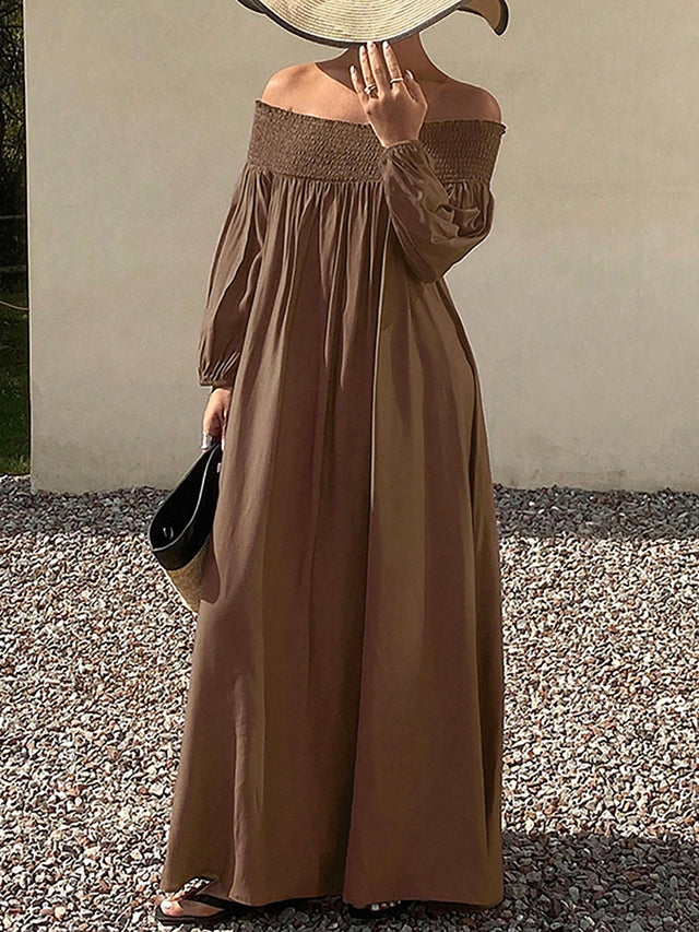 BrandName Off-Shoulder Maxi Dress – New Arrival – Uoozee official