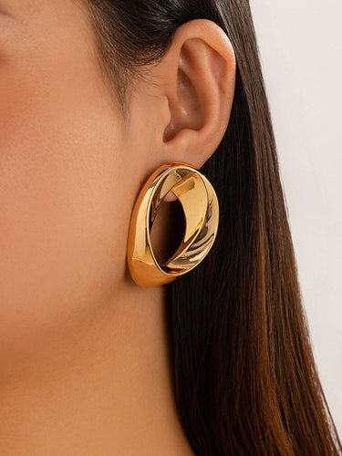 Accesorios asimétricos de aretes de color sólido brillante