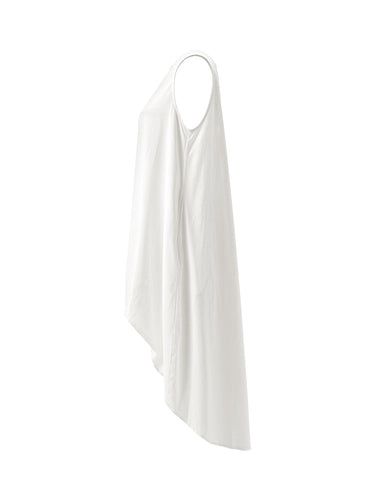 A-Linie High-Low Einfarbiges Maxikleid mit Reißverschluss und Rundhalsausschnitt