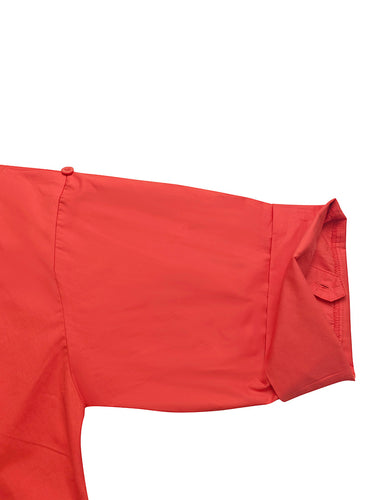 A-Linie, hoch tailliert, plissiert, einfarbig, V-Ausschnitt, Maxikleid, Hemdblusenkleid