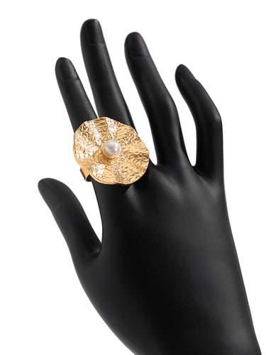 1716786 Geometric Pleated Shiny Rings Accessories