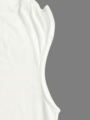 Lockere, ärmellose, asymmetrische, plissierte, einfarbige One-Shoulder-Blusen&Shirts Tops