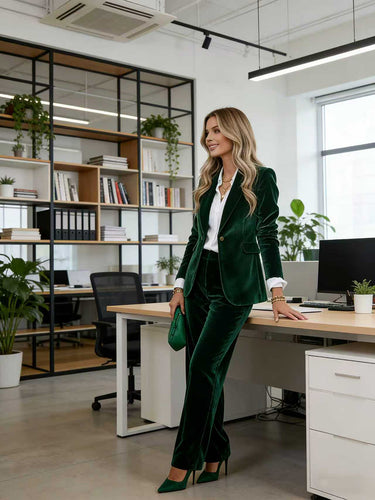 Long Sleeves Buttoned Solid Color Notched Collar Blazer Suits Outerwear