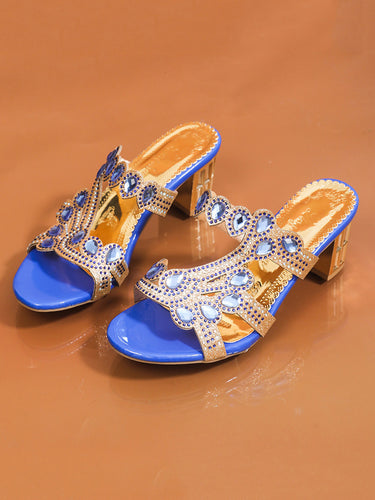 1775833 Square Open Toe Rhinestone Pumps