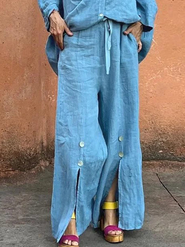 Split Stack Pants Wide-Leg Split Pants – New Arrival – Uoozee official