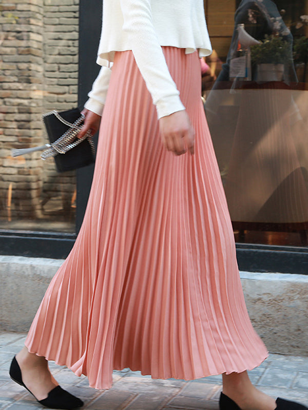 Stylingidee met effen plissérok met elastische taille