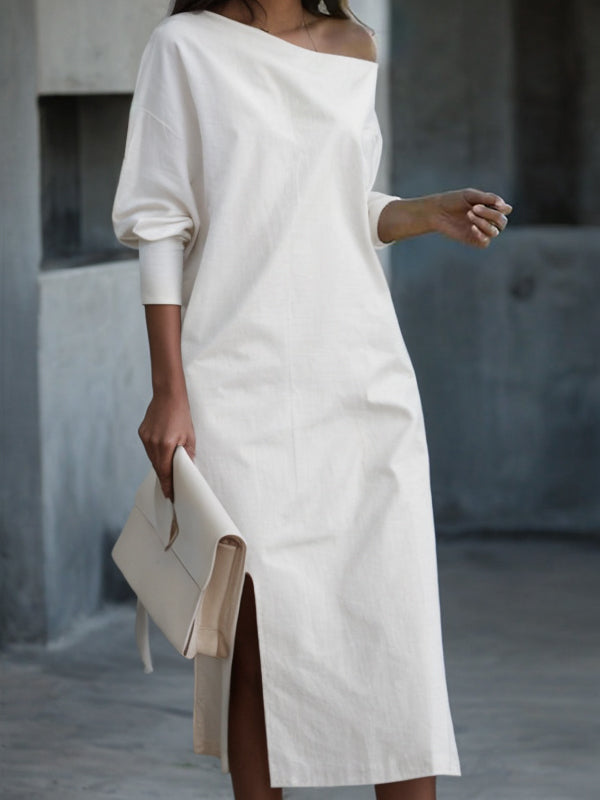 Inspiratie met een witte one-shoulder midi-jurk
