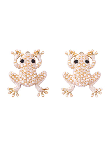 1715211 Animal Shape Rhinestone Shiny Earrings Accessories