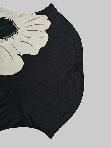 Short Sleeves Skinny Flower Print High Neck T-Shirts Tops