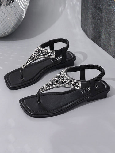 1775887 Rhinestone Flip-Flops Sandals