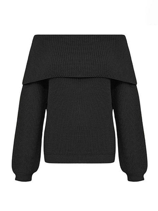 Long Sleeves Loose Printed Split-Joint Round-Neck Sweater Tops