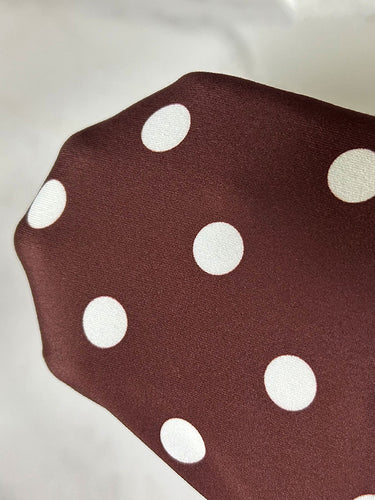 1729438 A-Line Long Sleeves Contrast Color Pleated Polka-Dot Split-Joint Round-Neck Midi Dresses