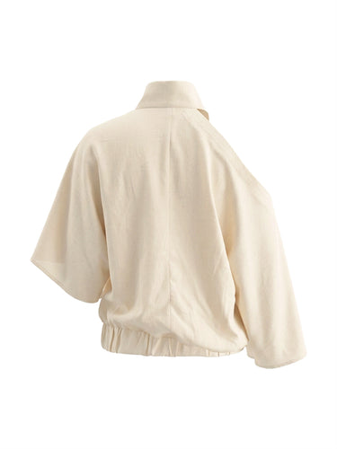 Irregularity Loose Hollow Solid Color Cold Shoulder Blouses&Shirts Tops