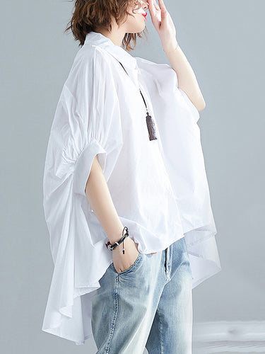 Camisa de manga Batwing de gran tamaño irregular