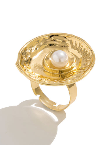 1716767 Geometric Pleated Shiny Rings Accessories