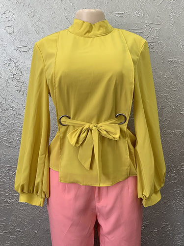 1435357 Loose Wrap Bandage Hollow Solid Color Split-Joint Blouses&Shirts Tops