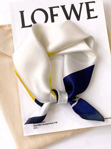 Lenço quadrado vintage de bloco colorido