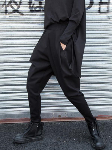 Einfache schwarze Haremhose