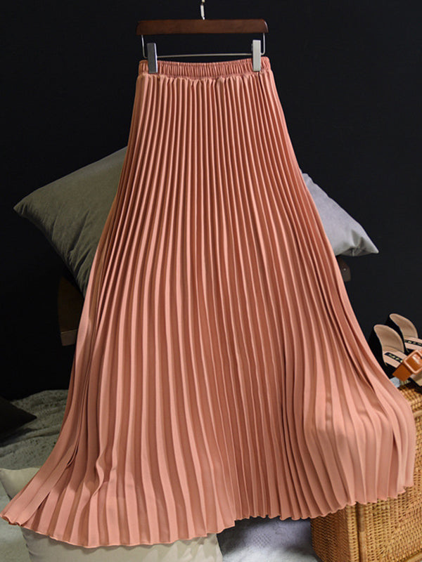 Elastic Waist With Combi Color Skirt