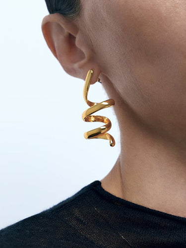 1491034 Solid Color Spirality Earrings Accessories