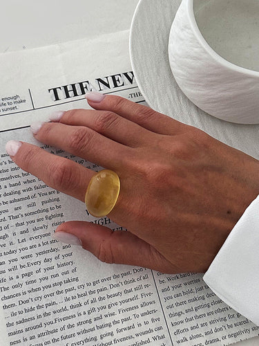 1718757 Geometric Shiny Slightly Sheer Rings Accessories