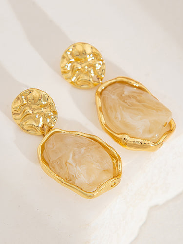 1718932 Irregularity Geometric Shiny Earrings Accessories