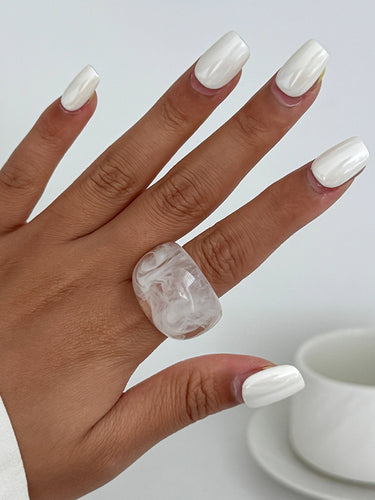 1718706 Geometric Shiny Slightly Sheer Rings Accessories